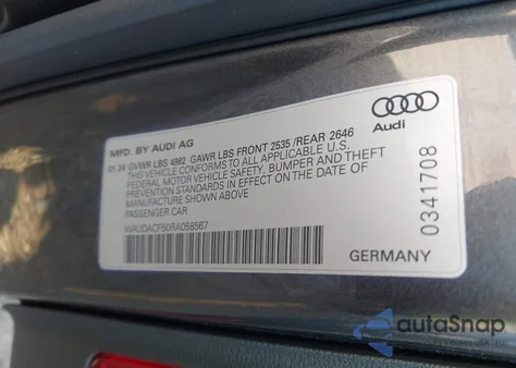 2024 Audi A5 Sportback Premium 45 Tfsi S Line Quattro S Tronic z USA, uszkodzony, nr VIN WAUDACF50RA058567